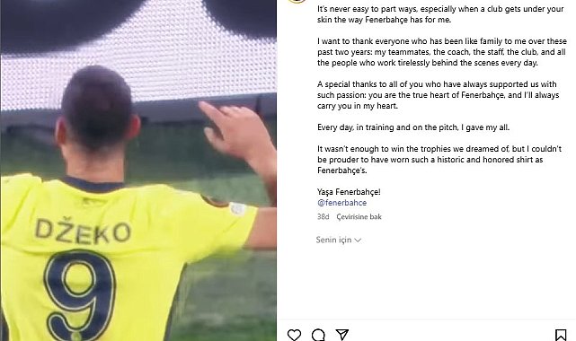 Edin Dzeko, Fenerbahçe'ye veda etti