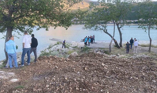 Gölde kaybolan mermer işçisi için arama çalışması başlatıldı