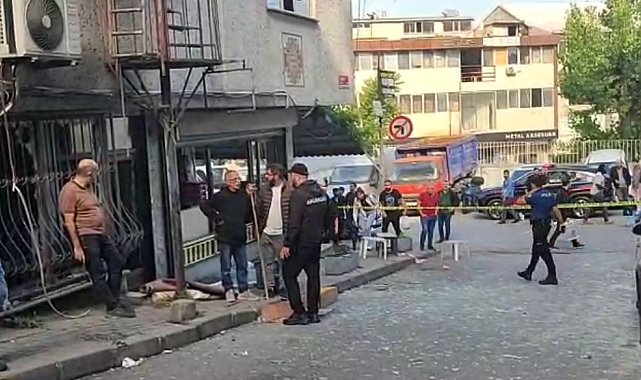 Güngören'de iş yerinde patlama anı kamerada