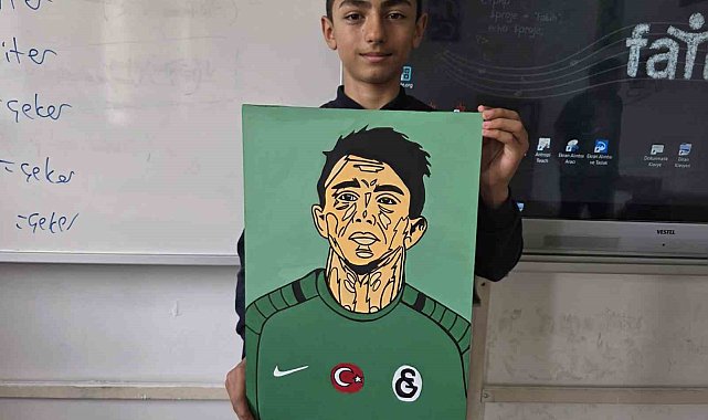 Hayran kalbiyle çizdi: 12 yaşındaki Ünal'ın en büyük hayali Muslera'ya resmini vermek
