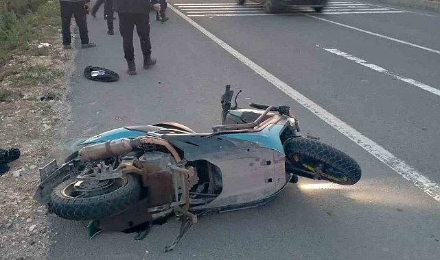 Keşan'da tır ile çarpışan motosikletin sürücüsü yaralandı