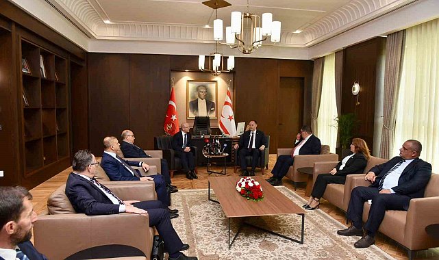 KKTC Cumhuriyet Meclis Başkanı Öztürkler, Bakan Şimşek'i kabul etti