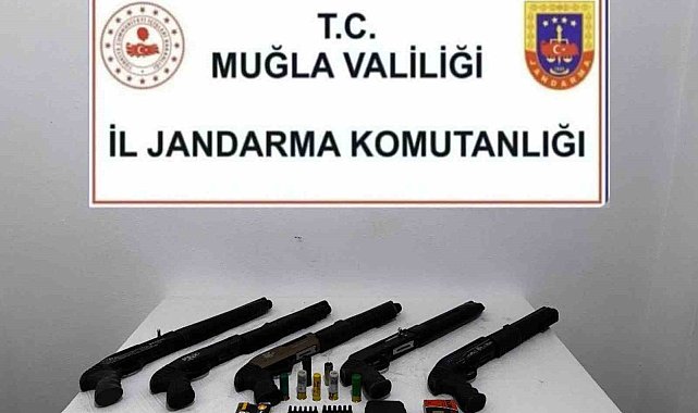 Köyceğiz'de ruhsatsız pompalı tüfekler ele geçirildi