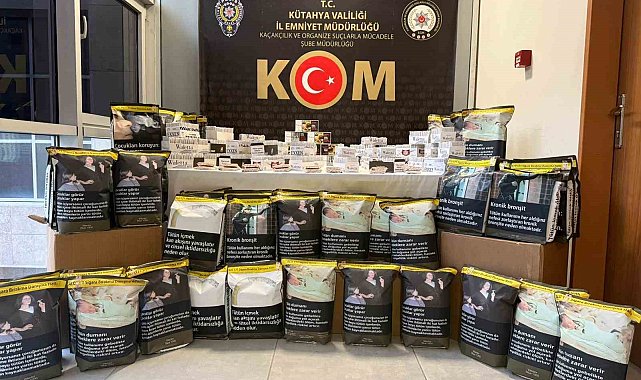 Kütahya'da kaçak tütün ve makaron operasyonu
