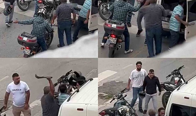 Mersin'de trafikte bıçaklı kavga: O anlar kamerada