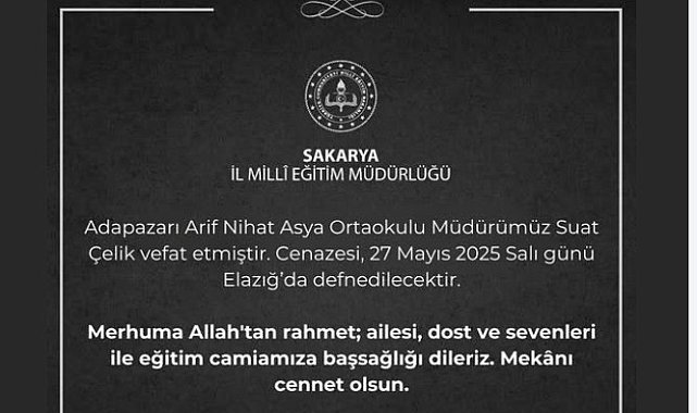Okul müdürü kansere yenik düştü