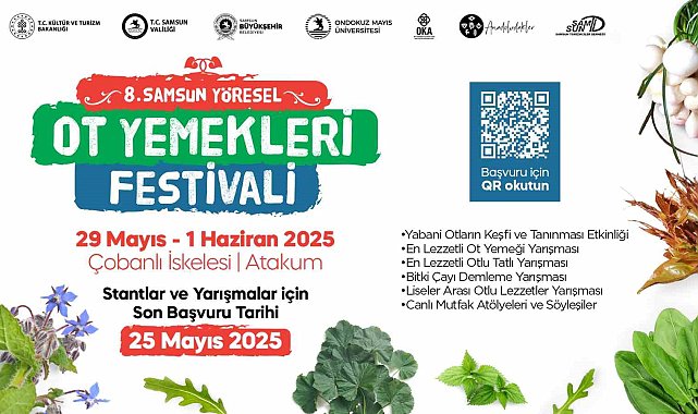 Samsun Yöresel Ot Yemekleri Festivali'nde bin 800'ün üzerinde yenilebilir ot ve lezzet tanıtılacak