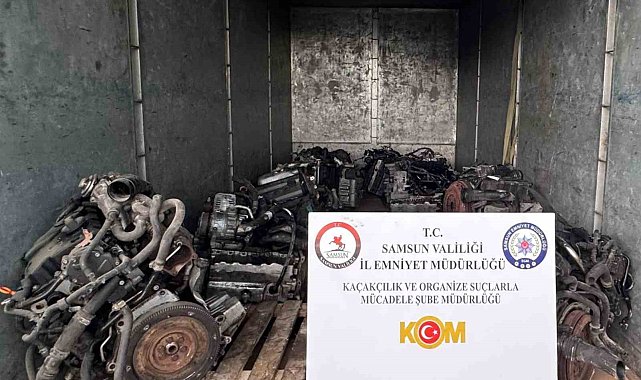 Samsun'da 13 adet gümrük kaçağı lüks araç motoru ele geçirildi