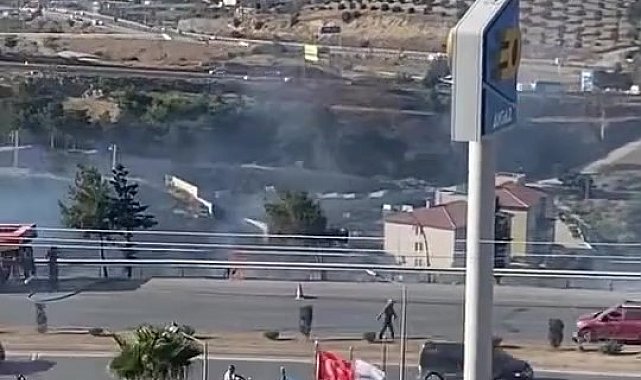 Belen'de anız yangını çıktı