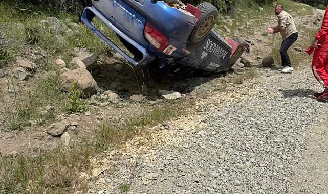 Beypazarı'nda Hitit Rallisi aracı takla attı