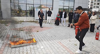 Çankırı'da kurum personellerine uygulamalı yangın eğitimi