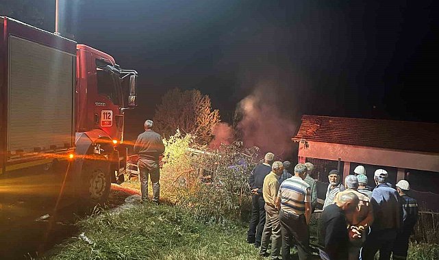 Çorum'da samanlık yangını