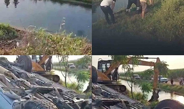 Kanala devrilen pikap, baba ve iki kızına mezar oldu