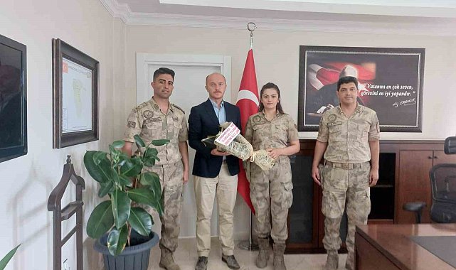 Karakoyunlu Kaymakamı Nurettin Yavuz, Jandarma personelini makamında kabul etti