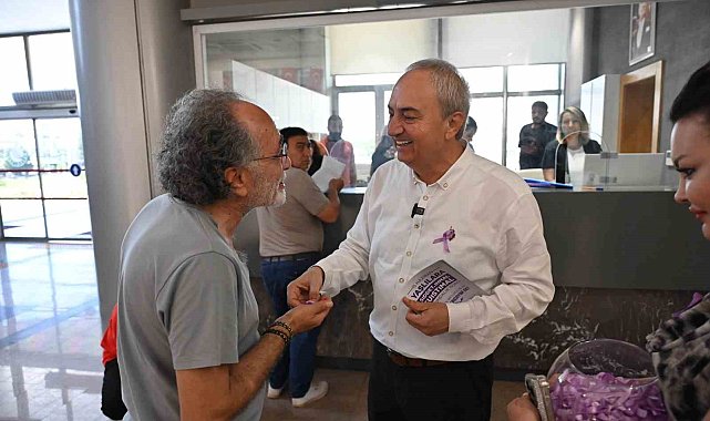 Kepez Belediyesi'nden mor kurdeleli farkındalık etkinliği