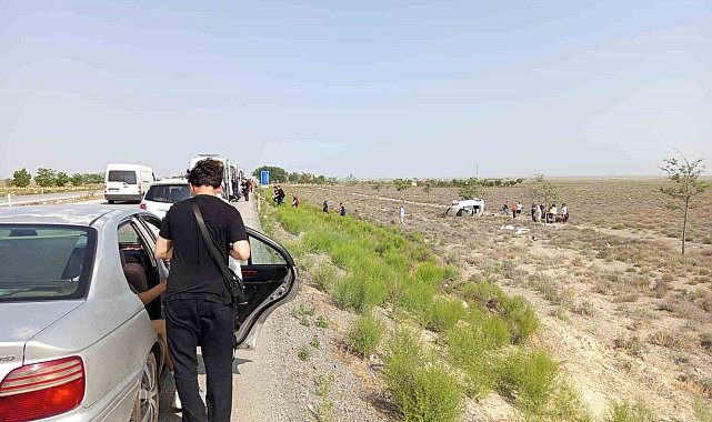 Konya'da otomobil devrildi: 4 yaralı