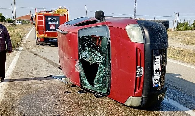 Konya'da otomobil devrildi: 4 yaralı