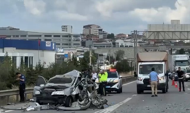 TEM'de otobüs ile otomobil çarpıştı: 3 yaralı
