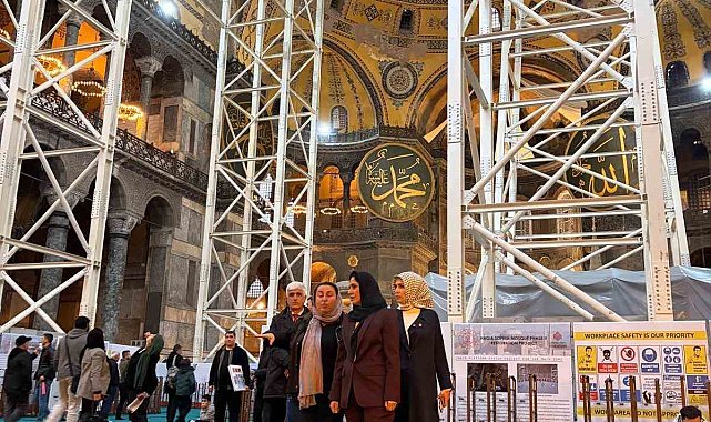AK Parti heyetinden Ayasofya-i Kebir Cami-i Şerifi'nde restorasyon incelemesi