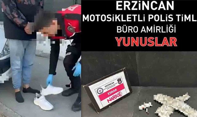 Ayakkabı içinden esrar çıktı