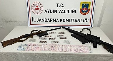 Aydın'daki evden uyuşturucu ve silah çıktı