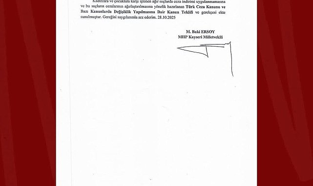 Ersoy'dan kadınlara ve çocuklara yönelik işlenen şiddet hakkında kanun teklifi