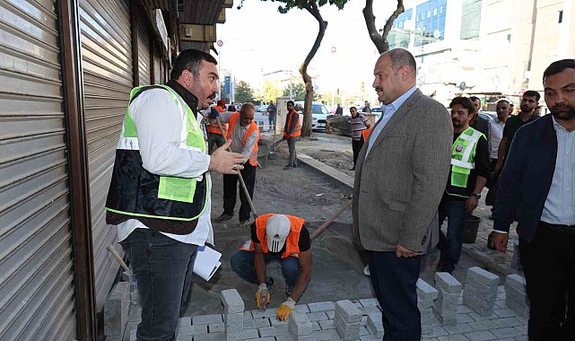 Gülpınar Divanyolu'ndaki çalışmaları yerinde inceledi