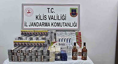 Kilis'te yol kontrolünde kaçak sigara ve alkol ele geçirildi