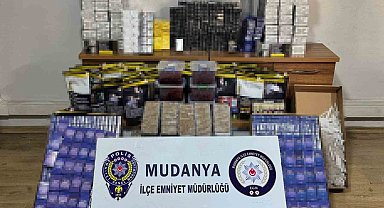 Mudanya'da yüklü miktarda kaçak tütün ürünleri ele geçirildi