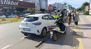 Otomobil ile çarpışan motosiklet sürücüsüne ceza kesildi