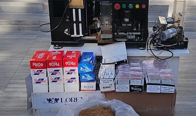 Uşak'ta çok sayıda kaçak makaron ve tütün ele geçirildi