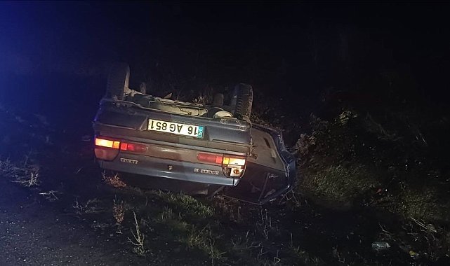 Su kanalına uçan otomobilde bulunan bir kişi yaralandı