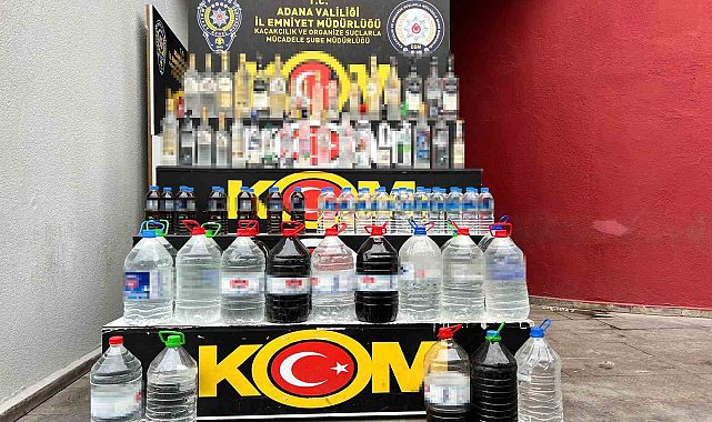 Adana'da pet şişelerde satılacak sahte içkiler ele geçirildi
