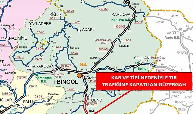 Bingöl'ün komşu 2 iline tır trafiği kapatıldı