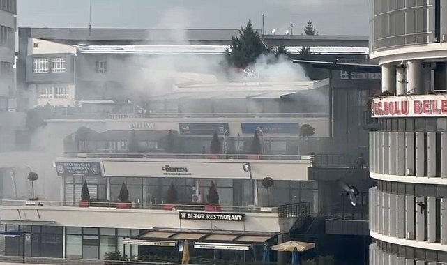 Bolu'da elektrik kaynaklı çıkan baca yangını, etrafı dumana boğdu