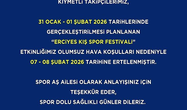Erciyes Kış Spor Festivali'ne olumsuz hava engeli