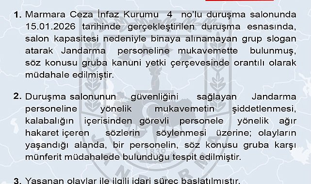 Jandarma Genel Komutanlığı: "Gruba kanuni yetki çerçevesinde orantılı olarak müdahale edilmiştir"