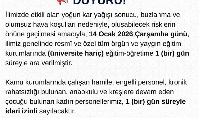 Tunceli'de eğitime 1 gün daha ara verildi