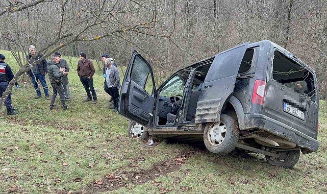 Yoldan çıkan araç 60 metrelik uçuruma yuvarlandı: 1 ölü, 2 yaralı