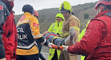 Balıkesir-Bursa kara yolunda korkutan kaza: 1 yaralı