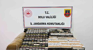 Bolu'da binlerce kaçak makaron ve tütün ele geçirildi