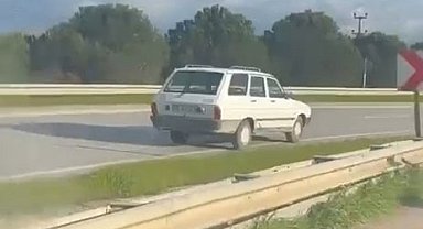 Bursa'da ters şeritten ilerleyen araç tehlike saçtı