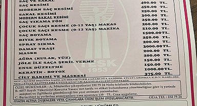 Kayseri'de berber ücretlerine zam
