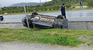 Kontrolden çıkan otomobil ters döndü: 1 yaralı