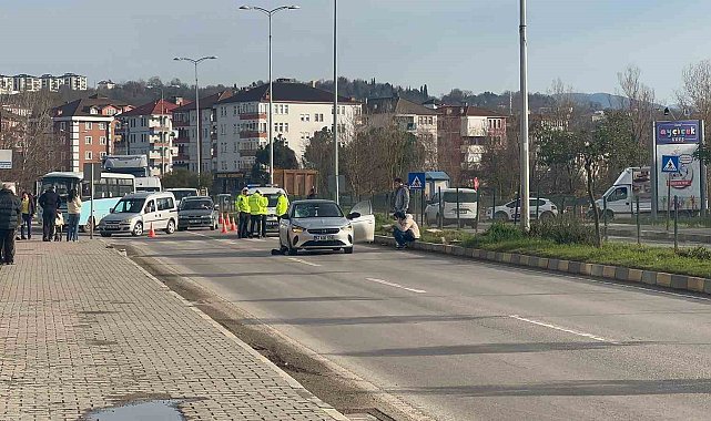 Otomobilin çarptığı kadın ağır yaralandı
