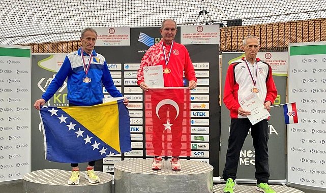 65 yaşındaki Denizlili atlet üç altın madalya yurda döndü