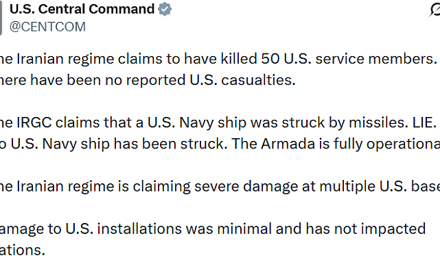 ABD ordusu, İran karşısında önemli kayıplar verdiği yönündeki iddiaları yalanladı