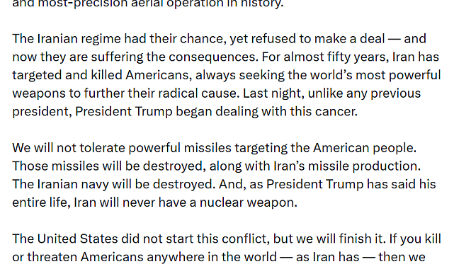 ABD Savunma Bakanı Hegseth, İran'a yönelik açıklamalarda bulundu