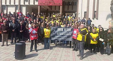 Aliağa'da eğitimcilerden şiddete karşı ortak tepki