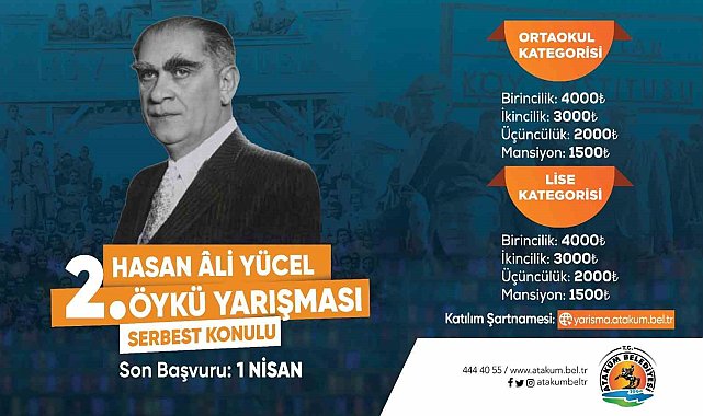 Atakum'da ikinci Hasan Ali Yücel Öykü Yarışması